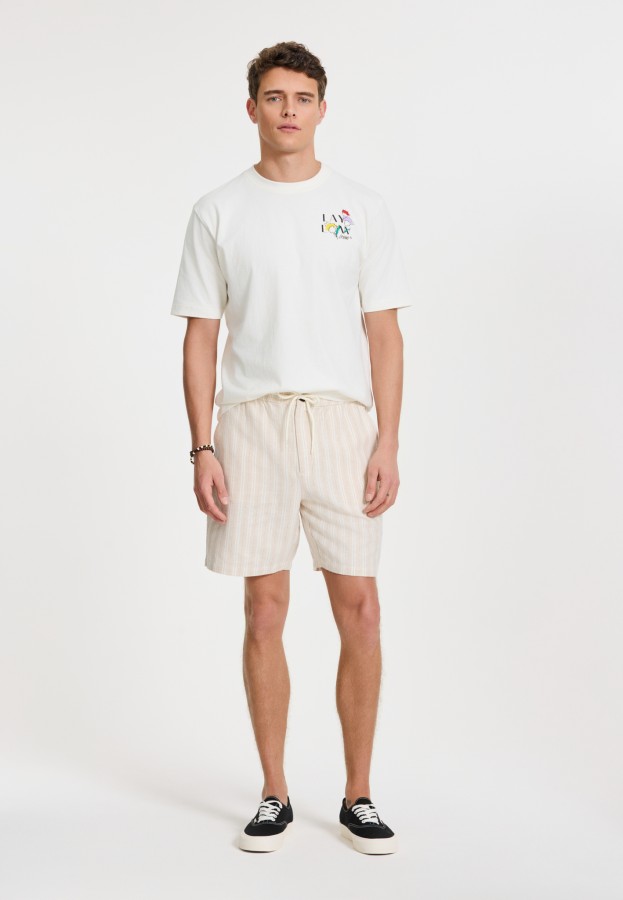 Afbeelding van 1425102977 - LEWIS STRIPES - 1057 - Beige - Short - Shiwi